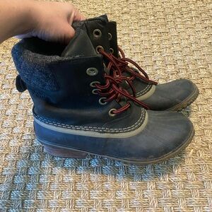 Sorel Black and Red Winter Boots